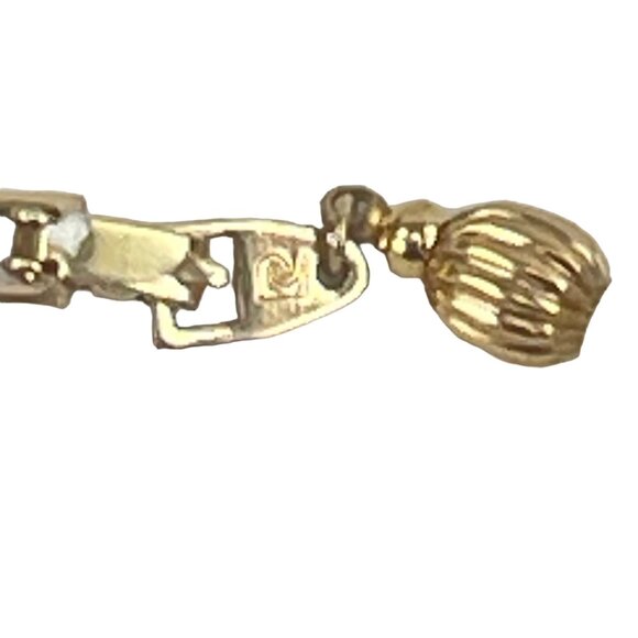 Pierre Cardin Satin Lucite & Gold Beaded Statement Necklace - Picture 4 of 6